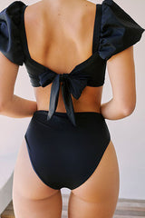 Fashion Vacation Solid Patchwork Swimwears