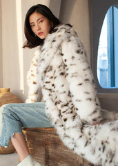 Snow Lynx Faux Fur Coat