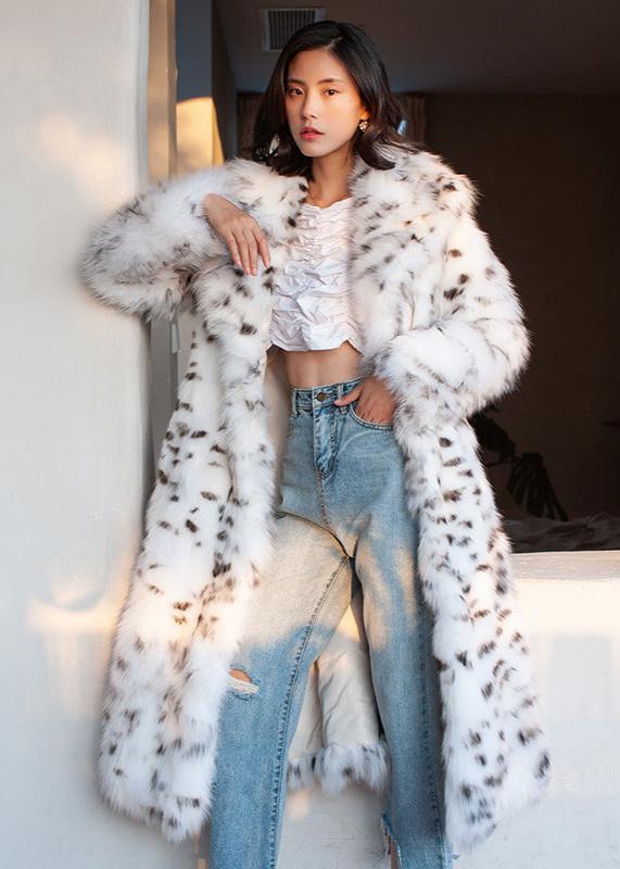 Snow Lynx Faux Fur Coat