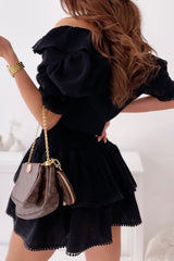 Fashion British Style Solid Split Joint V Neck Waist Skirt Dresses