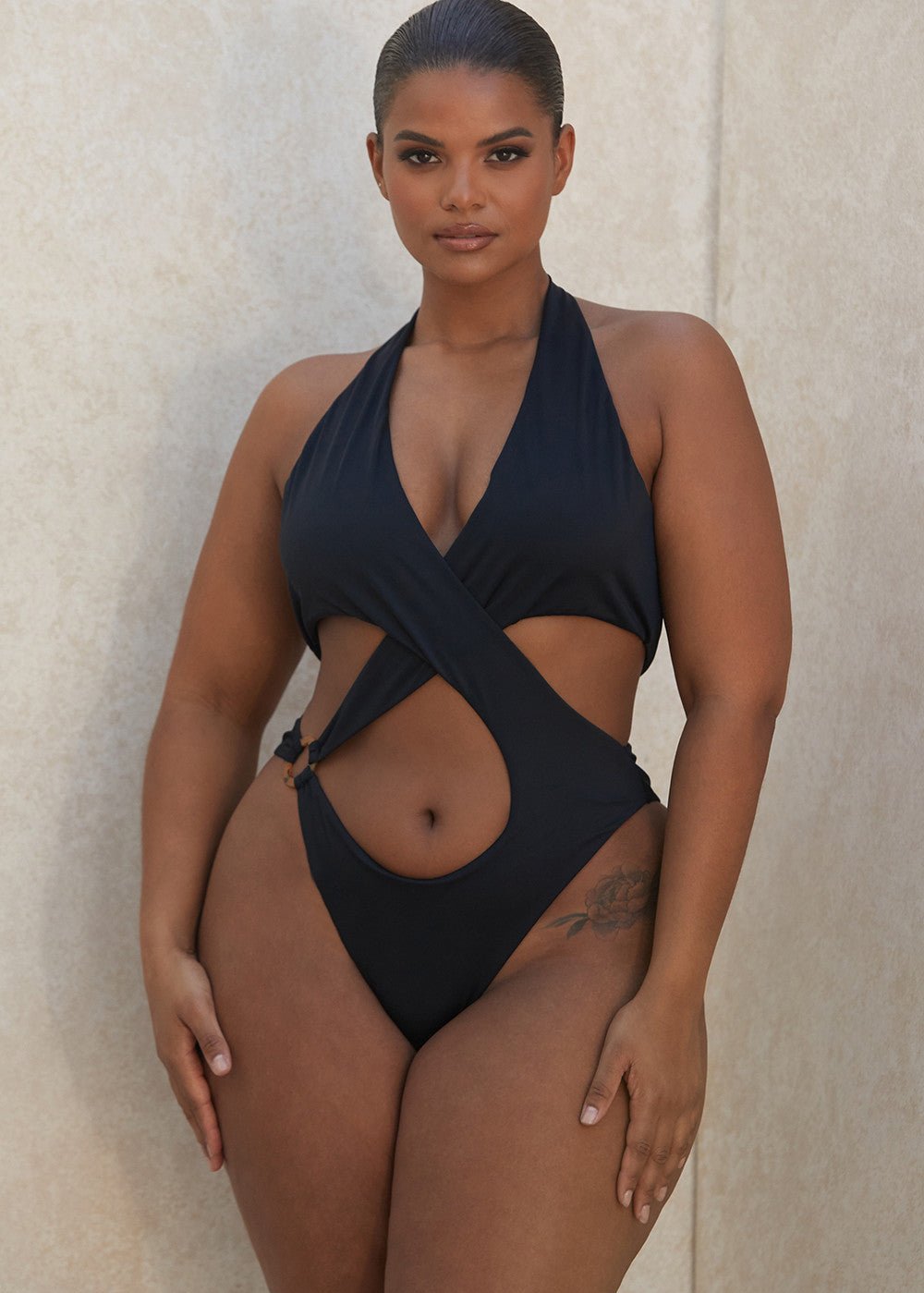 Crisscross Halter One-Piece Swimsuit