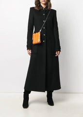 Tailored Over-Length Wool Coat with Patch Pockets