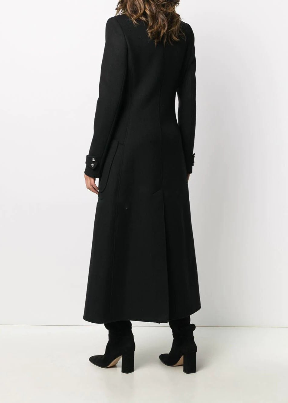 Tailored Over-Length Wool Coat with Patch Pockets