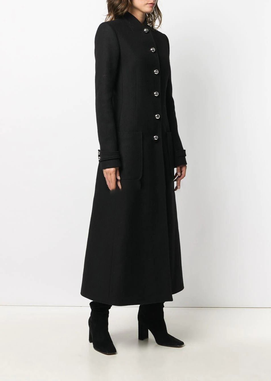 Tailored Over-Length Wool Coat with Patch Pockets