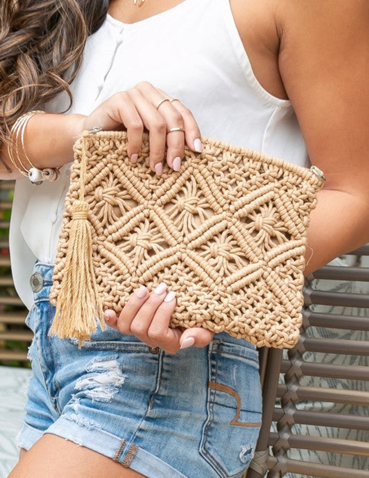 Sand-Dream Macramé Clutch