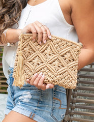 Sand-Dream Macramé Clutch