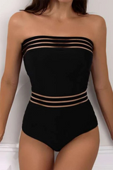 Vacation Solid Patchwork Swimwears