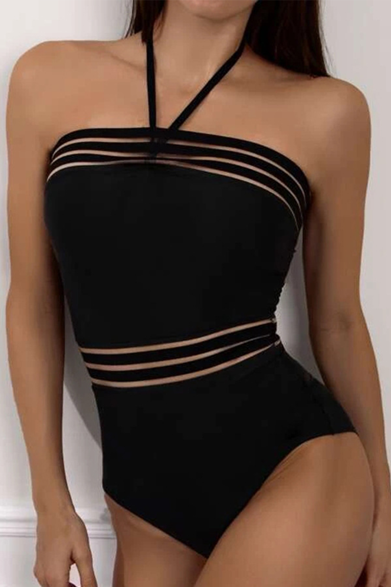 Vacation Solid Patchwork Swimwears