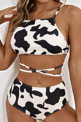 Fashion  Simplicity Print Bandage Swimwears