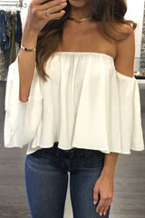 Fashion Casual Solid Patchwork Strapless Tops