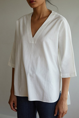 Casual Solid Split Joint V Neck Tops