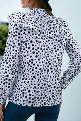 Fashion Casual Polka Dot Patchwork O Neck Tops