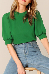 Casual Solid Patchwork O Neck Tops(9 Colors)