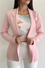 Fashion Casual Solid Cardigan Turndown Collar Outerwear