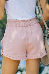 Casual Solid Patchwork Mid Waist Straight Denim Shorts