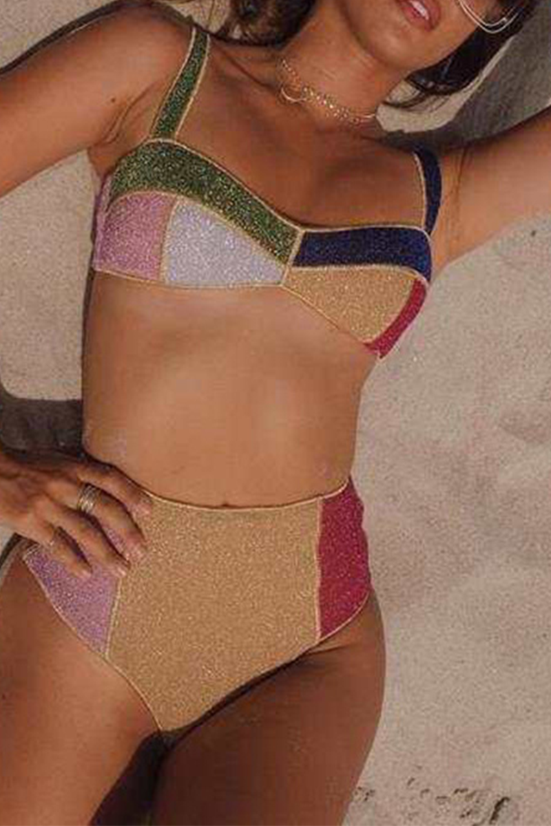 Sexy Patchwork Split Joint Swimwears