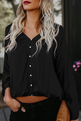 Casual Solid Patchwork V Neck Tops