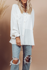 Casual Solid Patchwork Turndown Collar Blouses