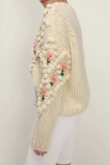 Casual Patchwork Hollowed Out Cardigan Collar Sweaters