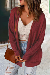 Casual Solid Patchwork Cardigan Collar Tops(6 Colors)