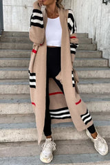 Casual Striped Print Cardigan(3 Colors)