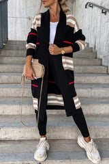 Casual Striped Print Cardigan(3 Colors)