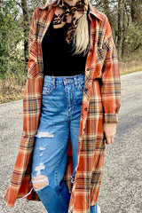 Casual Street Plaid Buttons Shirt Collar Blouses