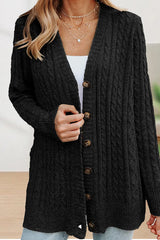 Casual Buttons Solid Color V Neck Cardigans(5 Colors)