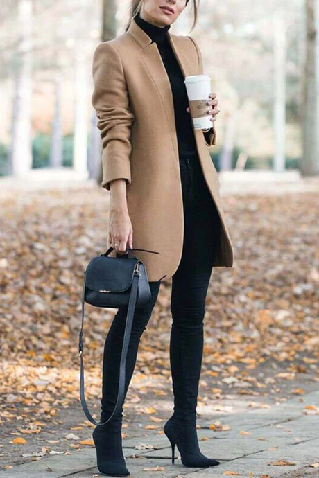 Casual Long Sleeve Regular Sleeve Solid Coats(6 Colors)