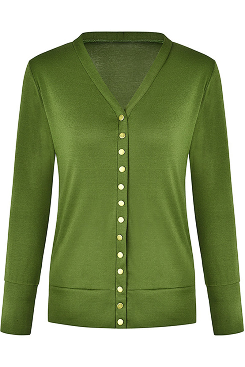 Casual Solid Buttons Solid Color Cardigan Collar Cardigans(11 Colors)