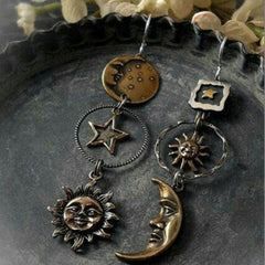 Vintage Sun Moon Star Earrings