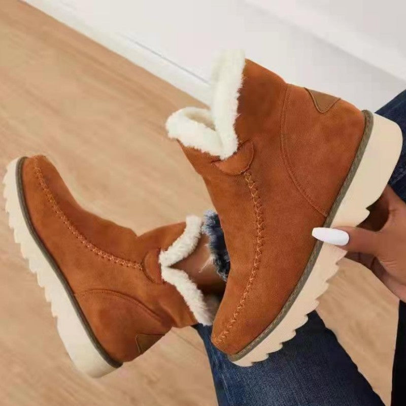 Casual Patchwork Solid Color Keep Warm Comfortable Shoes