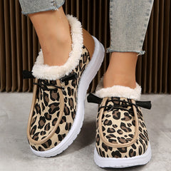 Casual Patchwork Printing Round Keep Warm Comfortable Flats Shoes