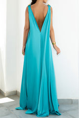 Elegant Vacation Solid Solid Color V Neck A Line Dresses