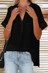 Casual Simplicity Striped Solid Patchwork V Neck Tops