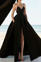 Elegant Formal Solid Solid Color V Neck Evening Dress Dresses(5 Colors)