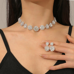 Simplicity Formal Solid Rhinestone  (With Necklaces & Earrings)