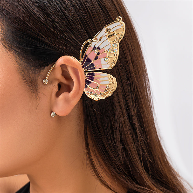 Casual Butterfly Patchwork Rhinestone Earrings