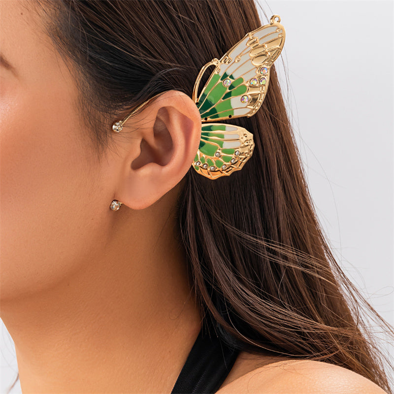 Casual Butterfly Patchwork Rhinestone Earrings