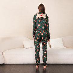 Green Fox and Christmas Llight Bulb Print Fmalily Matching Pajamas Onesies