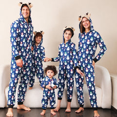 Blue Snowman Fmalily Matching Pajamas Onesies