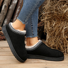 Casual Living Patchwork Solid Color Round Keep Warm Comfortable Shoes