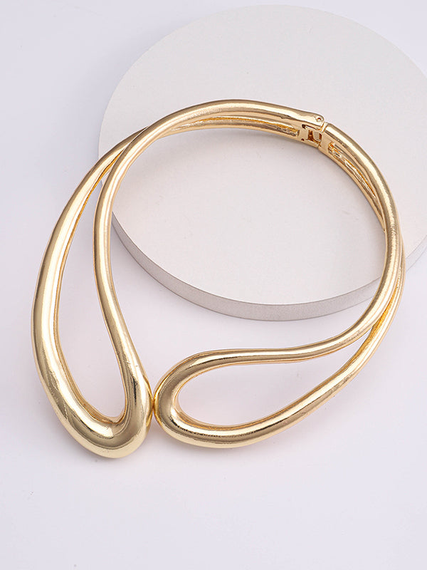 Geometric Hollow Solid Color Necklaces Accessories