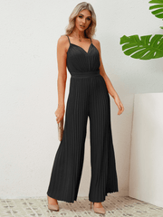 Felicia Plisse Relaxed Jumpsuit - Black