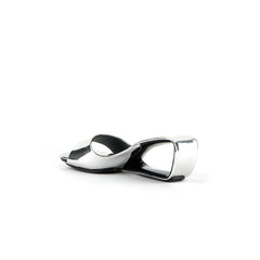 JADY ROSE | MADEMOISELLE BELLE LEATHER WEDGE SLIDE - SILVER