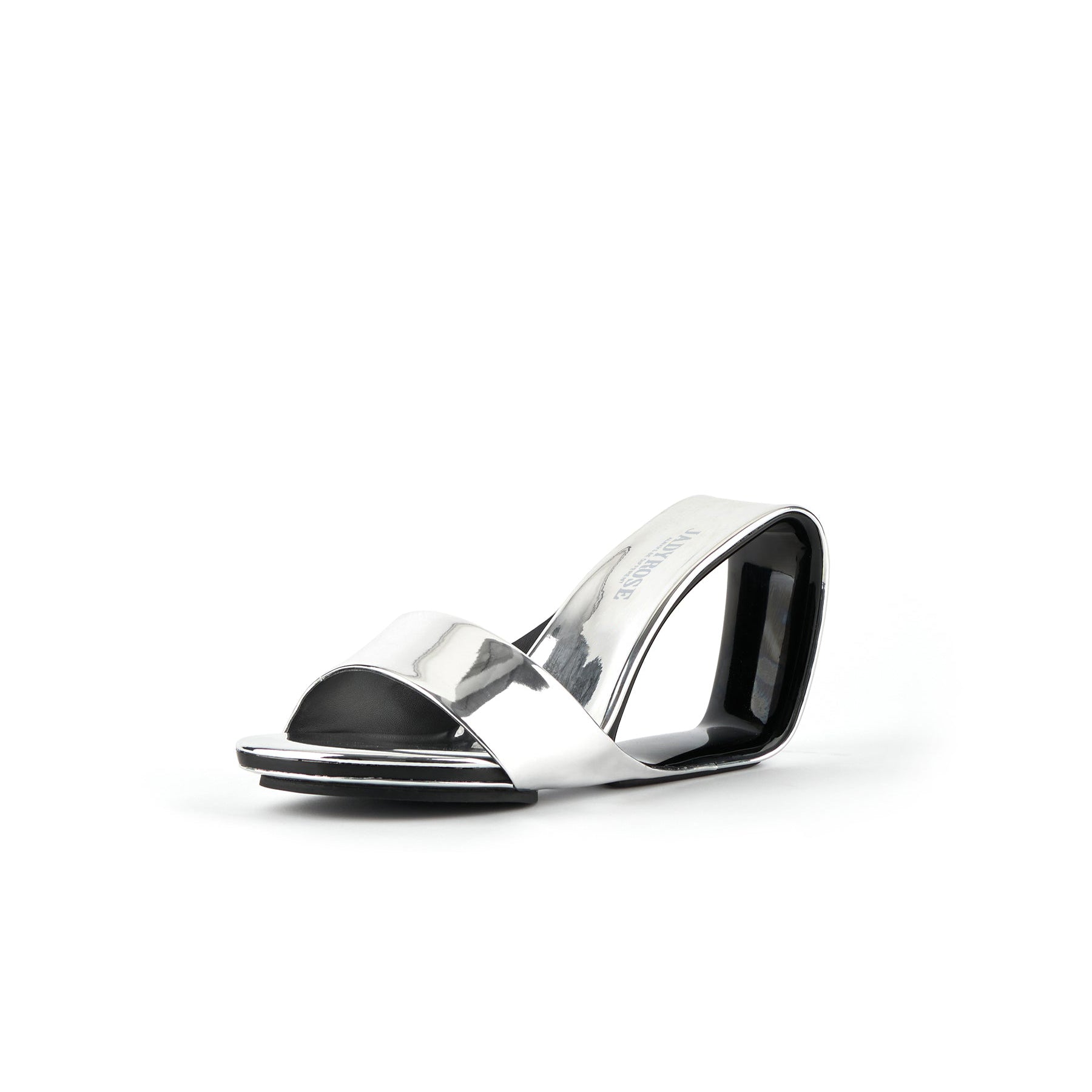 Jady Rose | Set It Straight Leather Wedge Slide - Silver