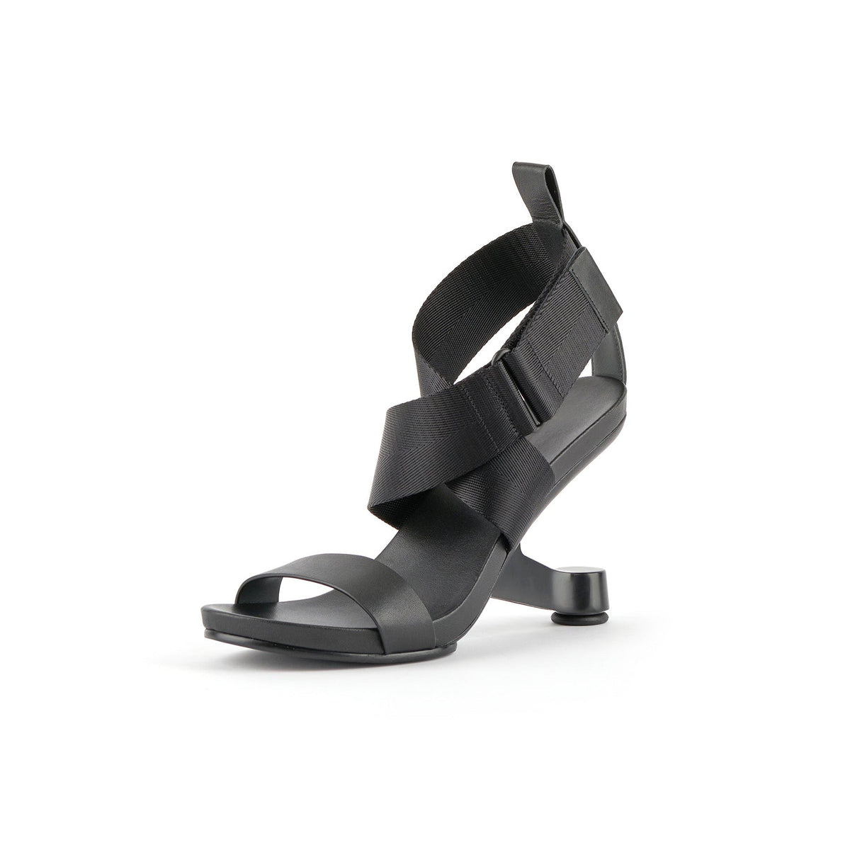 JADY ROSE | KORI CROSS STRAP OPEN TOE HEELED SANDAL- BLACK