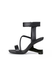 JADY ROSE | GESSI ANKLE STRAP LEATHER HEELED SANDAL - BLACK