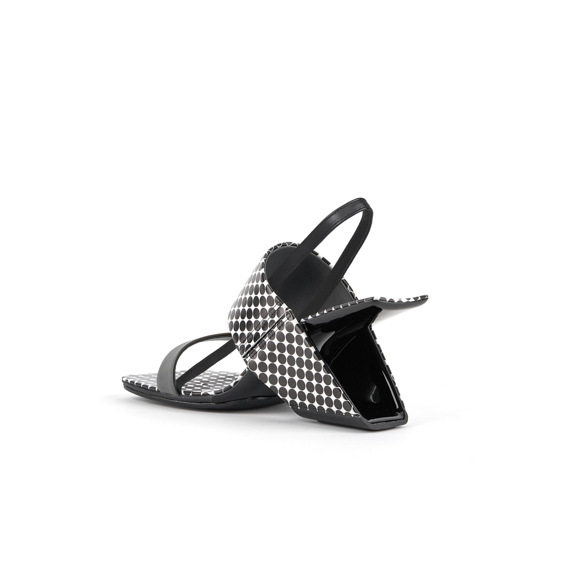 JADY ROSE | MALLINA STRAP LEATHER HEEL SANDAL - POLKADOT