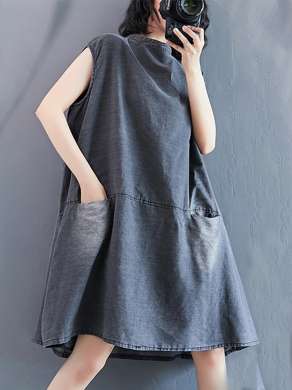 Original Split-Joint With Pocket Denim Dress